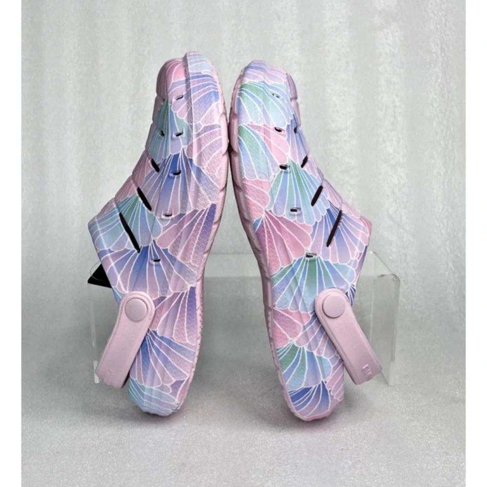 Rugged Shark Eva Shell Print Pink Clogs Slip on Sandals Girls Size 3 NEW